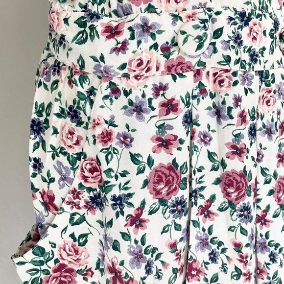 R.J. Stevens Vintage 80s Floral Cottagecore Secretary Dress With Puff Sleeves - Picture 5 of 10